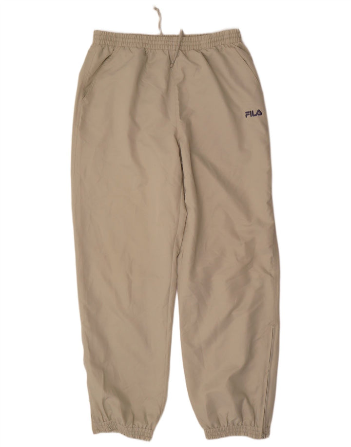 FILA Mens Tracksuit Trousers Joggers Large Beige Polyester