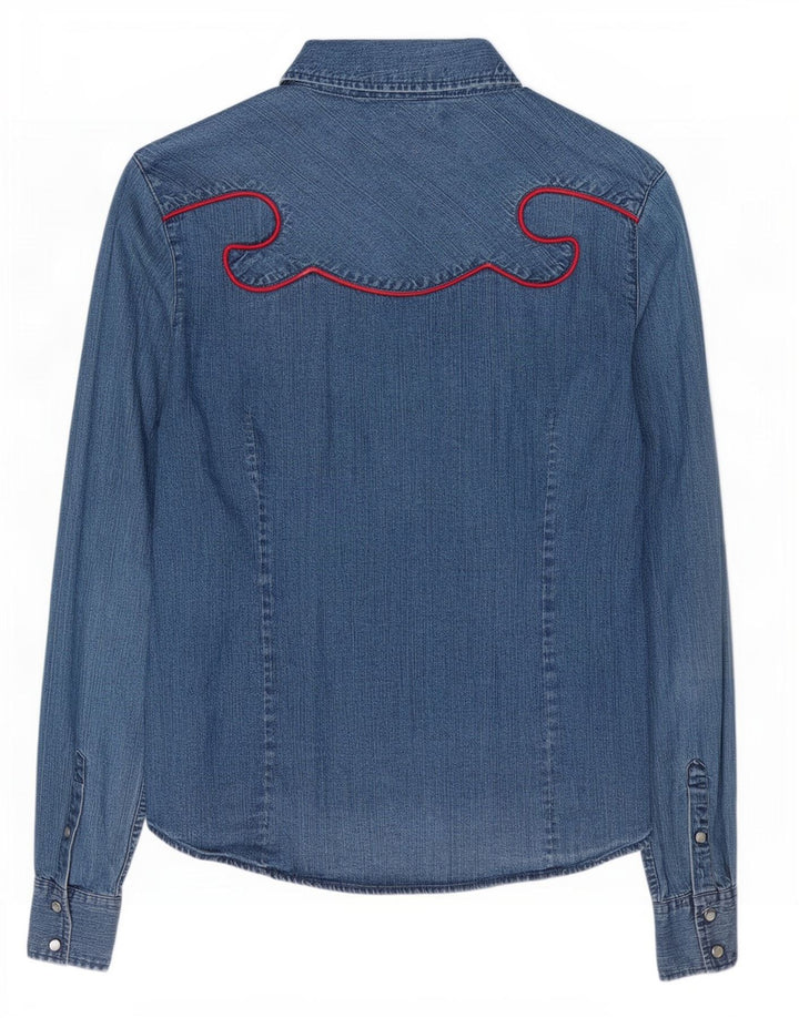 Levi's Womens Denim Shirt UK 10 Small Blue Cotton