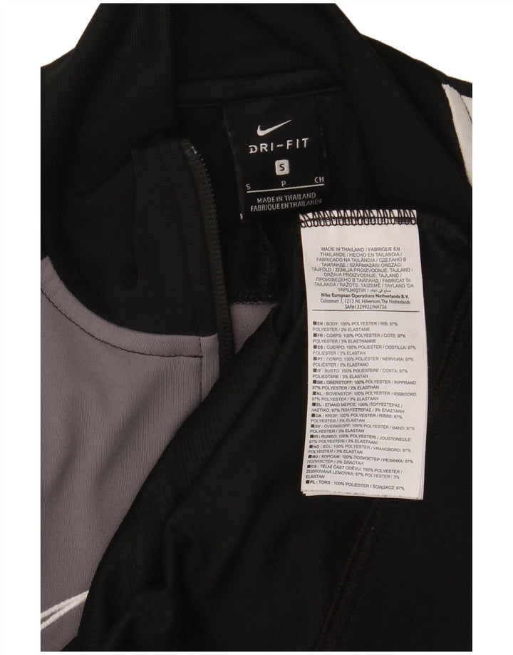 Nike Mens Dri Fit Tracksuit Top Jacket Small Black Colourblock Polyester