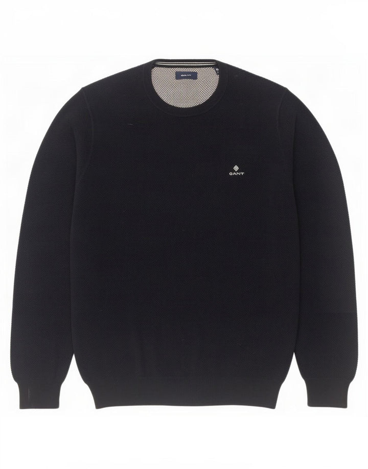 Gant Mens Crew Neck Jumper Sweater Large Navy Blue
