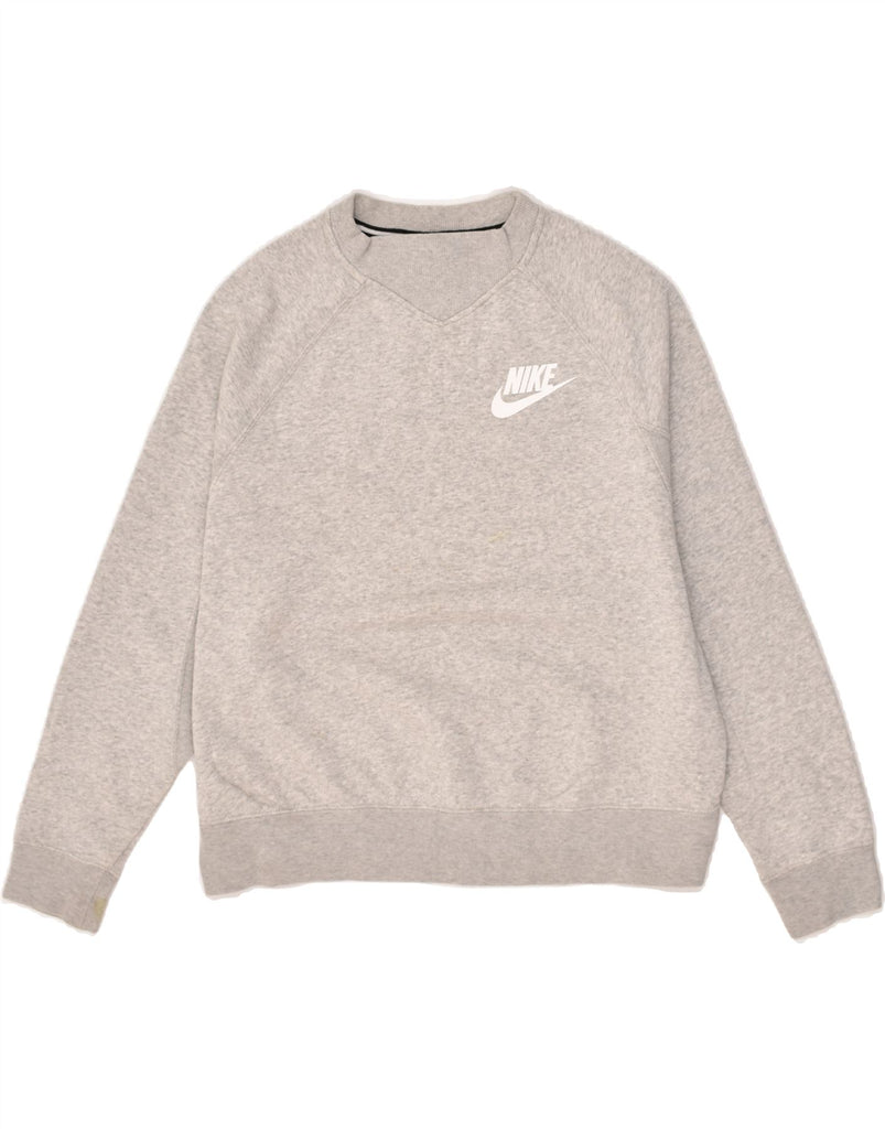 NIKE Mens Sweatshirt Jumper Medium Grey Cotton | Vintage Nike | Thrift | Second-Hand Nike | Used Clothing | Messina Hembry 