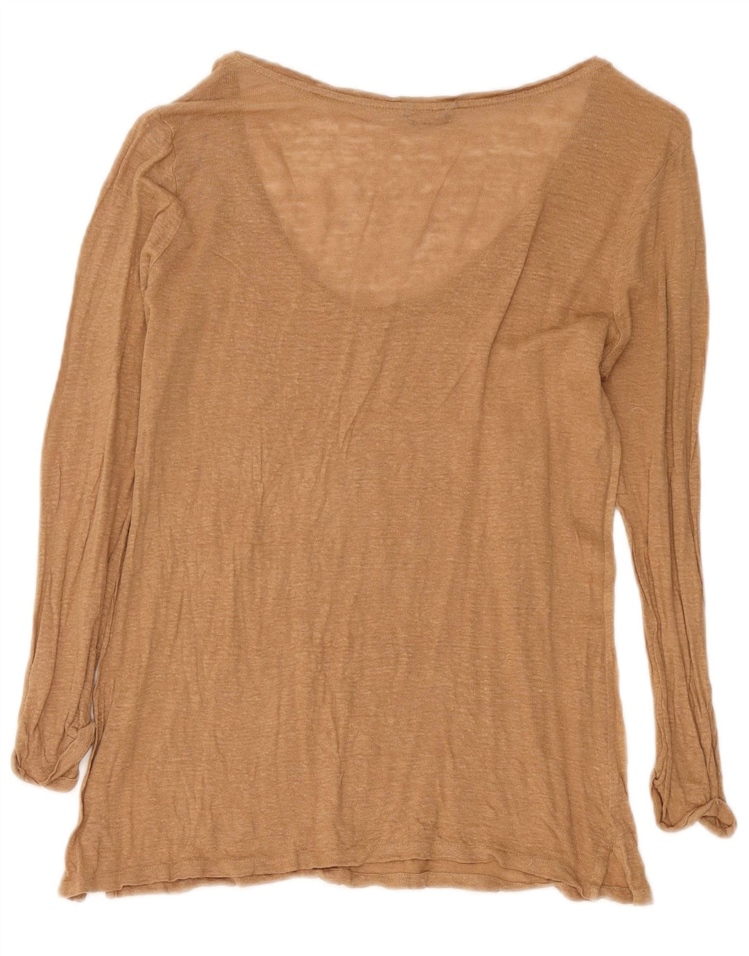 Massimo Dutti Womens Top Long Sleeve UK 14 Large Brown Flecked