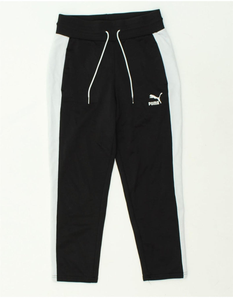 PUMA Mens Tracksuit Trousers XS Black Colourblock Cotton | Vintage Puma | Thrift | Second-Hand Puma | Used Clothing | Messina Hembry 