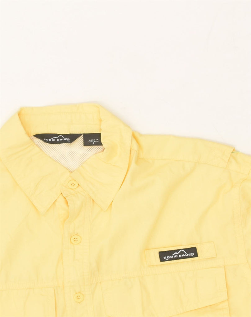 EDDIE BAUER Mens Short Sleeve Shirt Small Yellow Cotton | Vintage Eddie Bauer | Thrift | Second-Hand Eddie Bauer | Used Clothing | Messina Hembry 