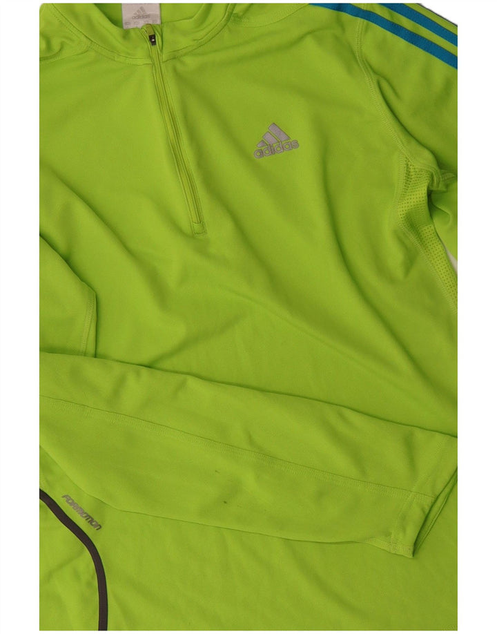 ADIDAS Mens Zip Neck Pullover Tracksuit Top Medium Green Polyester