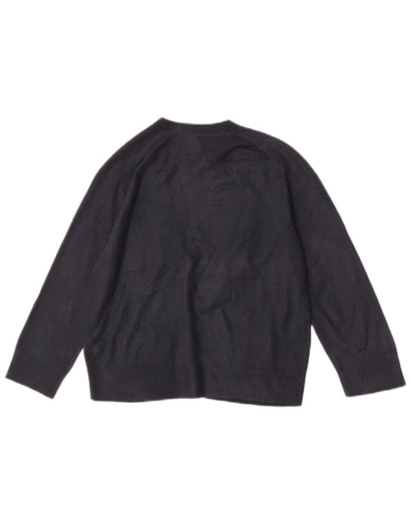 Marks & Spencer Womens Crop Cardigan Sweater UK 12 Medium Navy Blue Acrylic