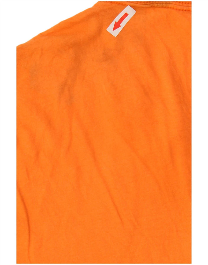 Penguin Mens Graphic T-Shirt Top Medium Orange Cotton