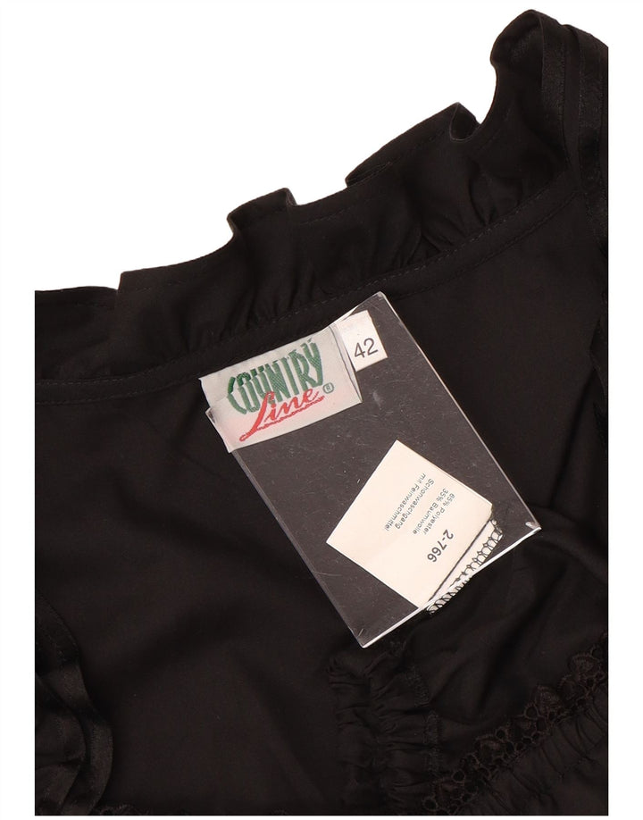 COUNTRY Womens Crop Blouse Top IT 42 Medium Black Polyester