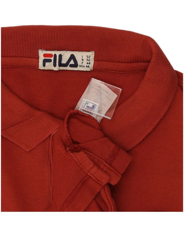 FILA Mens Polo Shirt Medium Red Cotton