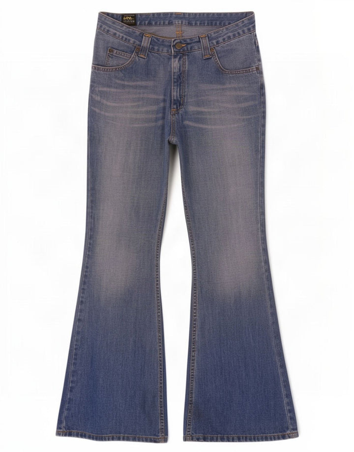 Lee Mens Flared Jeans W32 L33 Blue Cotton