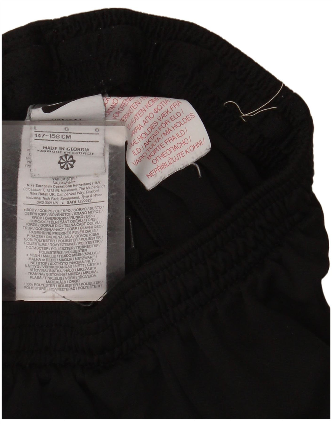 NIKE Boys Tracksuit Trousers 12-13 Years Large Black Colourblock Polyester