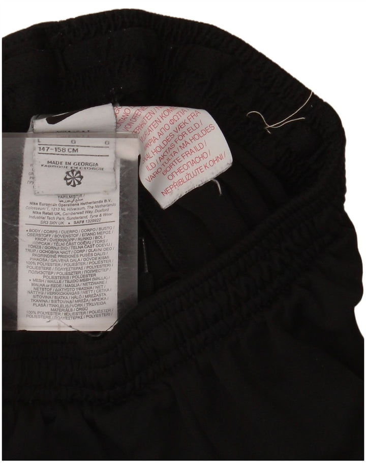 NIKE Boys Tracksuit Trousers 12-13 Years Large Black Colourblock Polyester