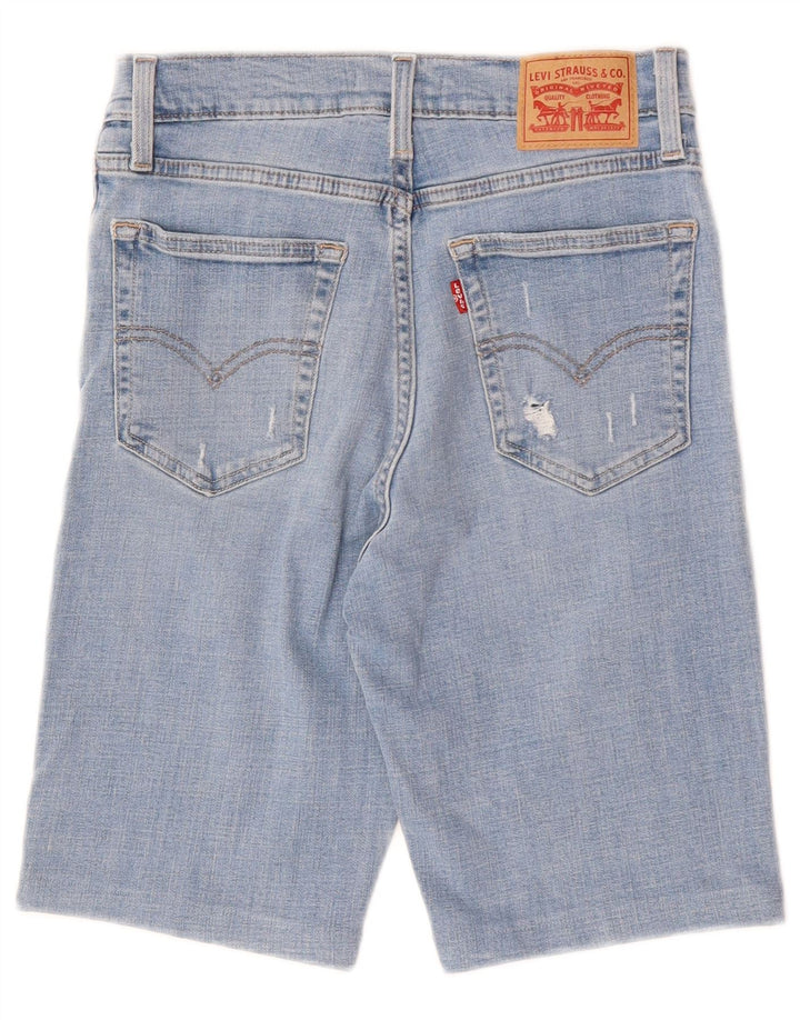 Levi's Womens Distressed High Rise Denim Shorts W28 Medium Blue Cotton