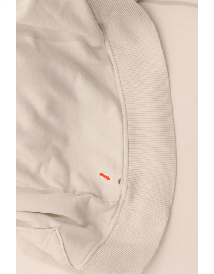 TOMMY HILFIGER Mens Graphic Hoodie Jumper Large White Cotton