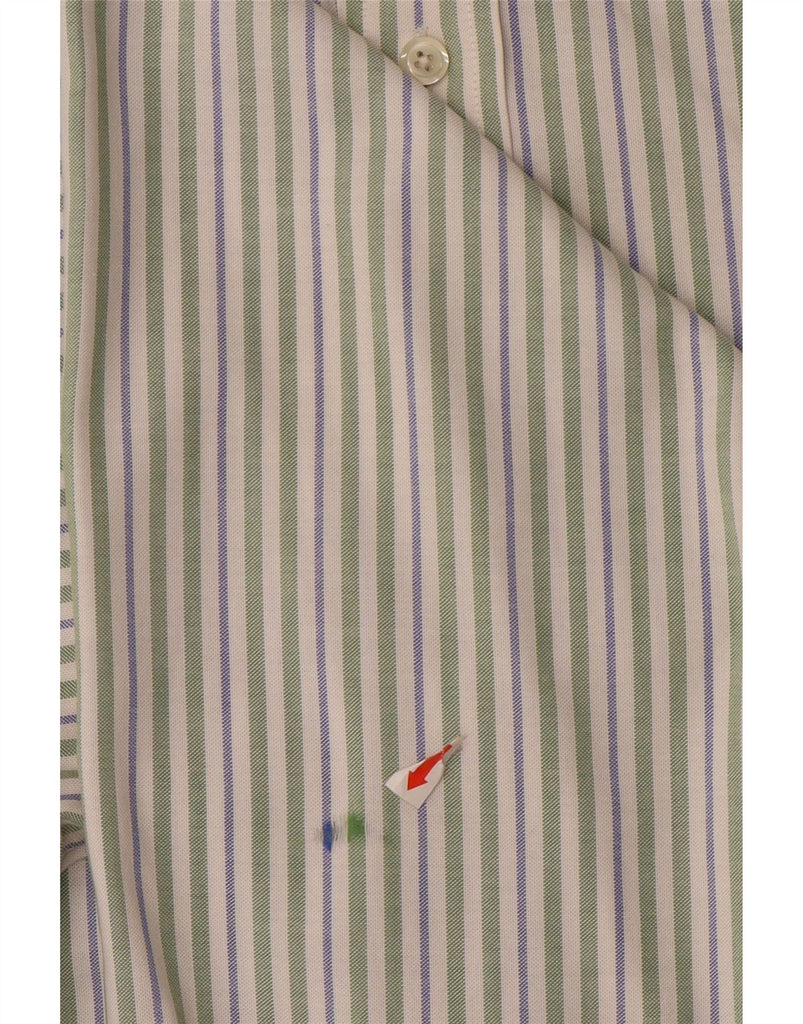 BROOKS BROTHERS Mens 346 Shirt Large Green Striped Cotton Vintage Brooks Brothers and Second-Hand Brooks Brothers from Messina Hembry 
