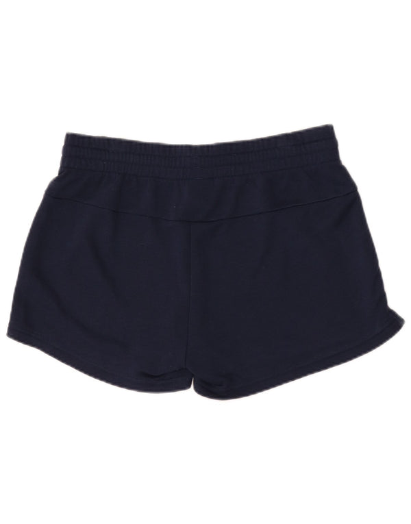 Adidas Womens Graphic Sport Shorts UK 12/14 Medium Navy Blue Cotton