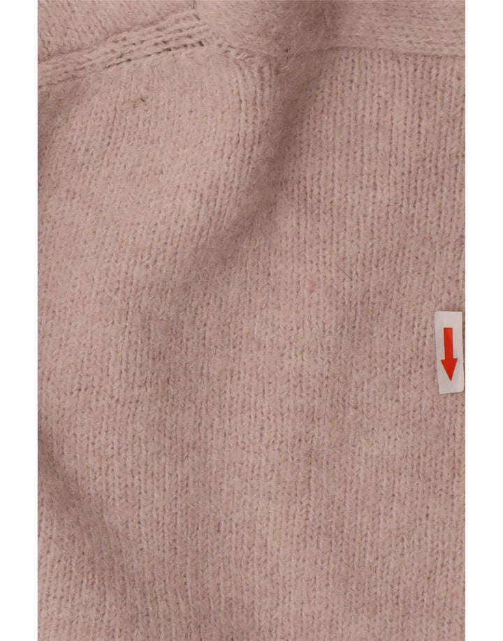 Zara Womens Longline Oversized Cardigan Sweater UK 10 Small Pink Polyester