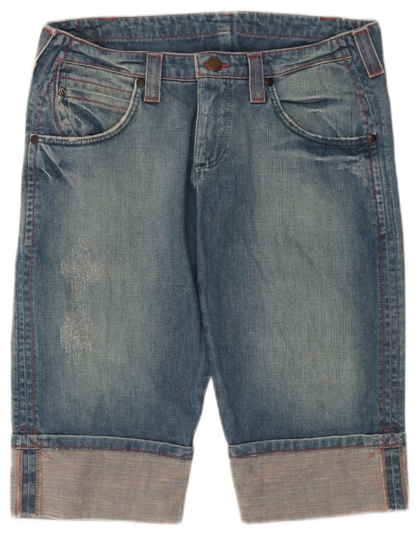 Wrangler Womens Bermuda Denim Shorts W29 Medium Blue Cotton