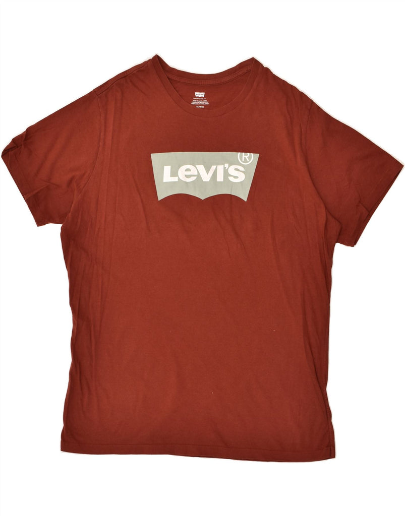 LEVI'S Mens Graphic T-Shirt Top XL Burgundy Cotton | Vintage Levi's | Thrift | Second-Hand Levi's | Used Clothing | Messina Hembry 