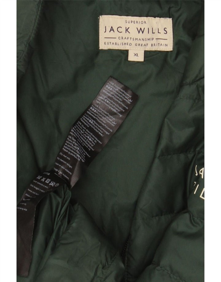 Jack Wills Mens Padded Jacket UK 42 XL Green Polyamide