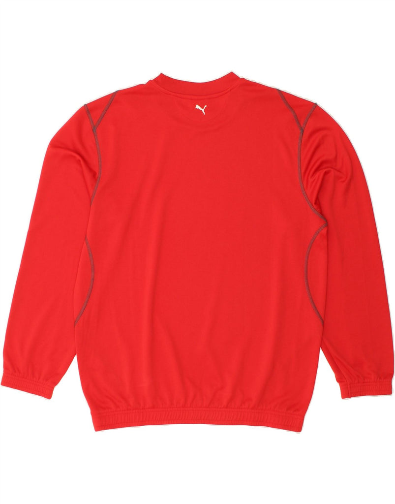 PUMA Mens Graphic Sweatshirt Jumper Large Red Polyester Vintage Puma and Second-Hand Puma from Messina Hembry 