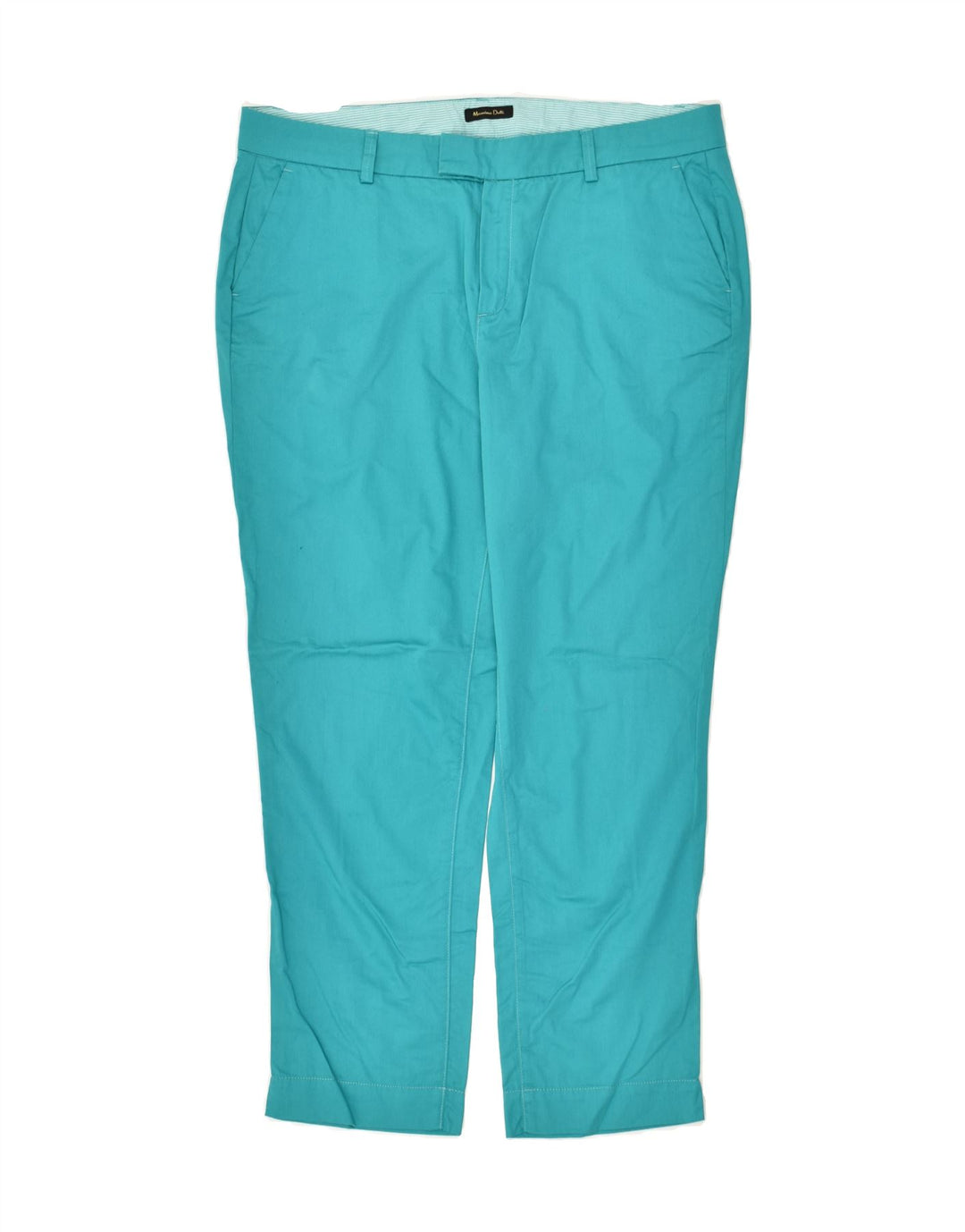MASSIMO DUTTI Womens Tapered Chino Trousers W32 L26 Blue Cotton | Vintage Massimo Dutti | Thrift | Second-Hand Massimo Dutti | Used Clothing | Messina Hembry 