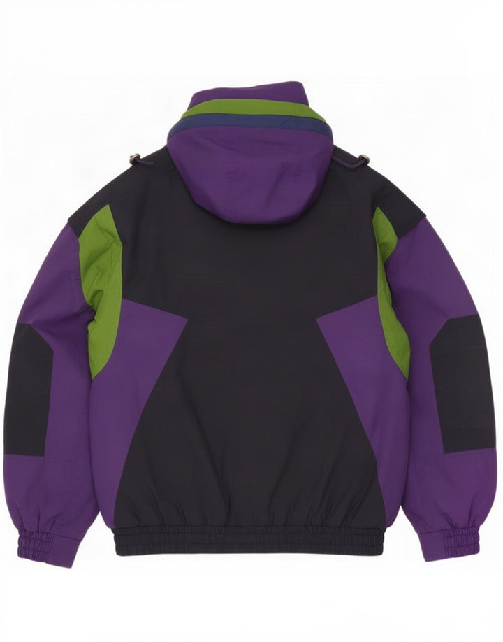 EVF Mens Hooded Ski Jacket UK 40 Large Purple Colourblock Polyester
