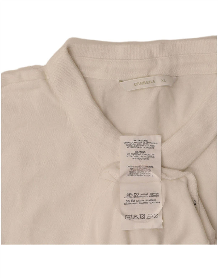 CARRERA Womens Polo Shirt UK 18 XL White Cotton