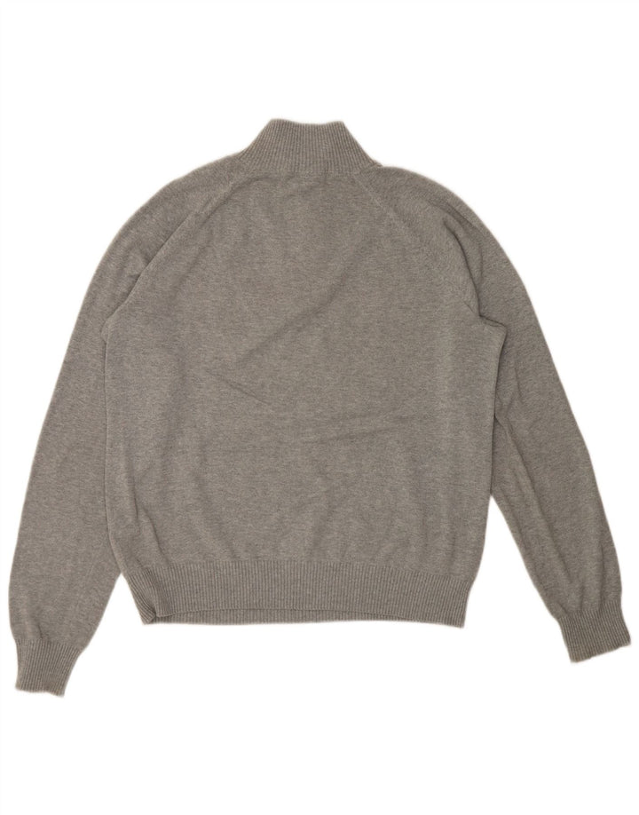 Timberland Mens Regular Fit Zip Neck Jumper Sweater Large Grey Cotton