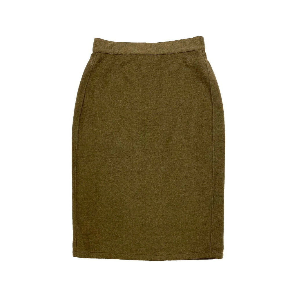 Gianni Versace Wool Cashmere Midi Skirt | Vintage High End Designer Green VTG | Vintage Messina Hembry | Thrift | Second-Hand Messina Hembry | Used Clothing | Messina Hembry 