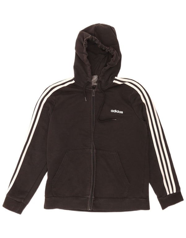 Adidas Womens Regular Fit Zip Hoodie Sweater UK 16/18 Large Black Sports