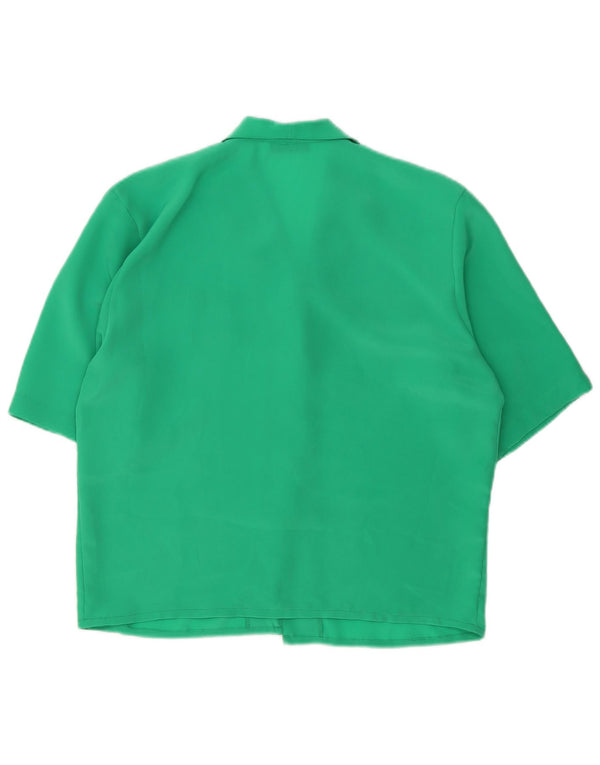 Marcello Cioni Womens Short Sleeve Shirt Blouse IT 44 Medium Green