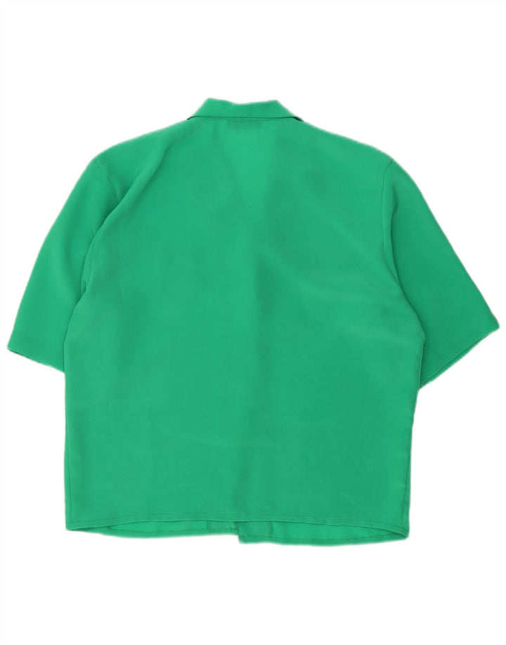 Marcello Cioni Womens Short Sleeve Shirt Blouse IT 44 Medium Green