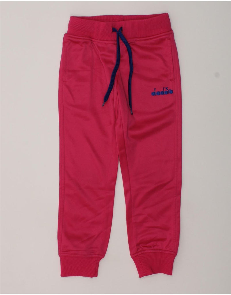 DIADORA Girls Tracksuit Trousers Joggers 3-4 Years XS  Pink Polyester | Vintage Diadora | Thrift | Second-Hand Diadora | Used Clothing | Messina Hembry 