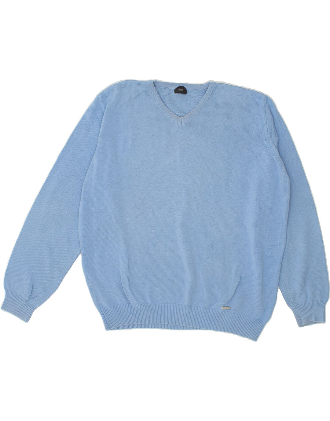 JOOP Mens V-Neck Jumper Sweater IT 54 XL Blue Cotton Vintage Joop and Second-Hand Joop from Messina Hembry 