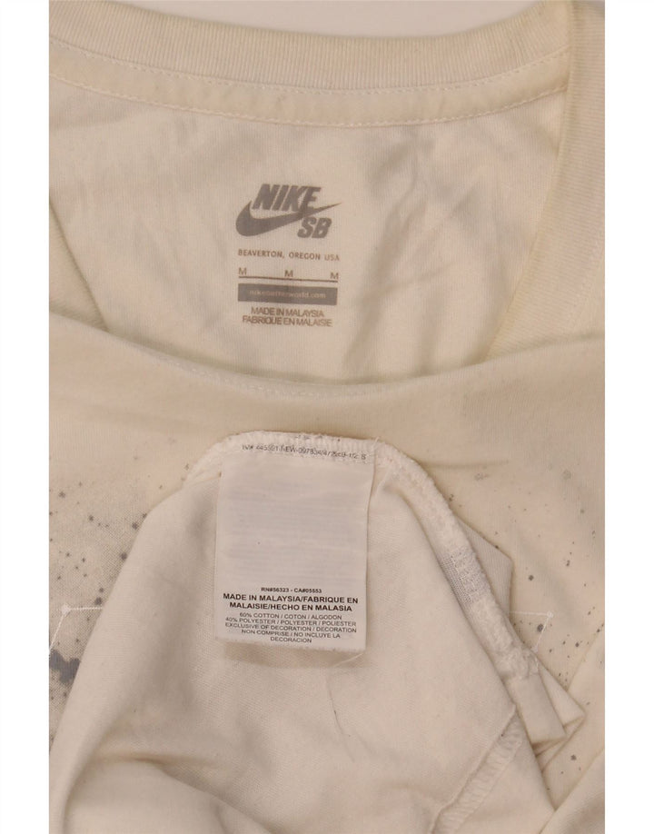 Nike Mens Dri Fit Graphic T-Shirt Top Medium White Cotton