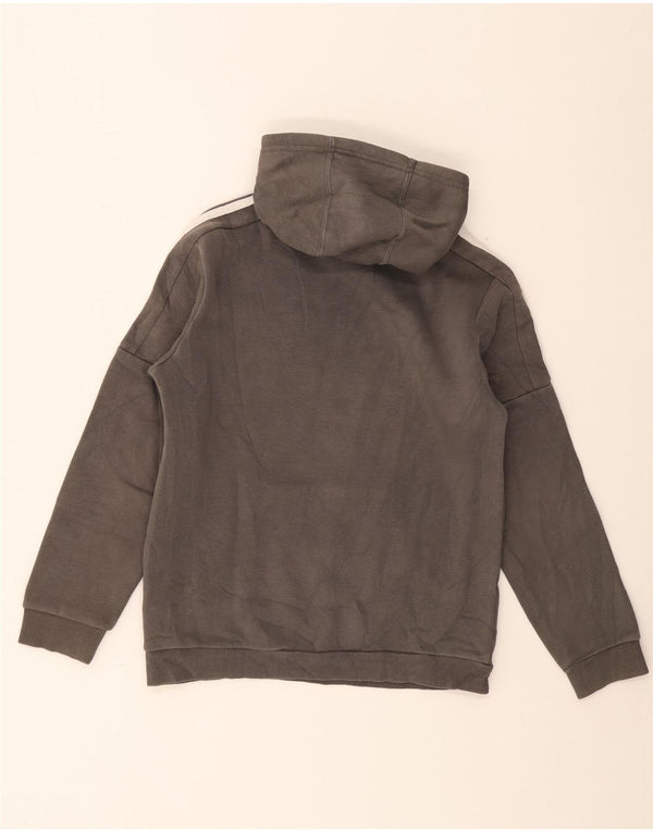 Adidas Boys Graphic Hoodie Jumper 11-12 Years Grey Cotton