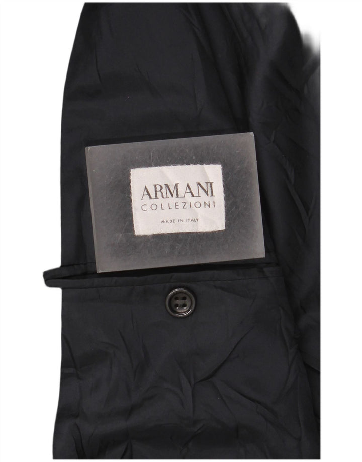 Armani Collezioni Mens 3 Button Blazer Jacket IT 52 XL Navy Blue Viscose