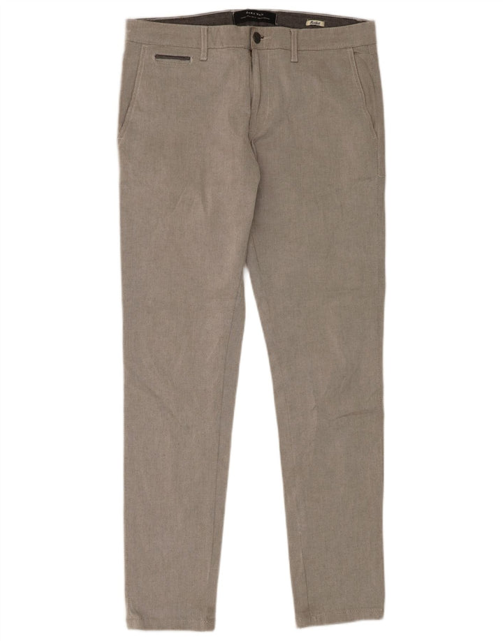 Zara Mens Slim Fit Chino Trousers EU 40 Medium W31 L30 Grey