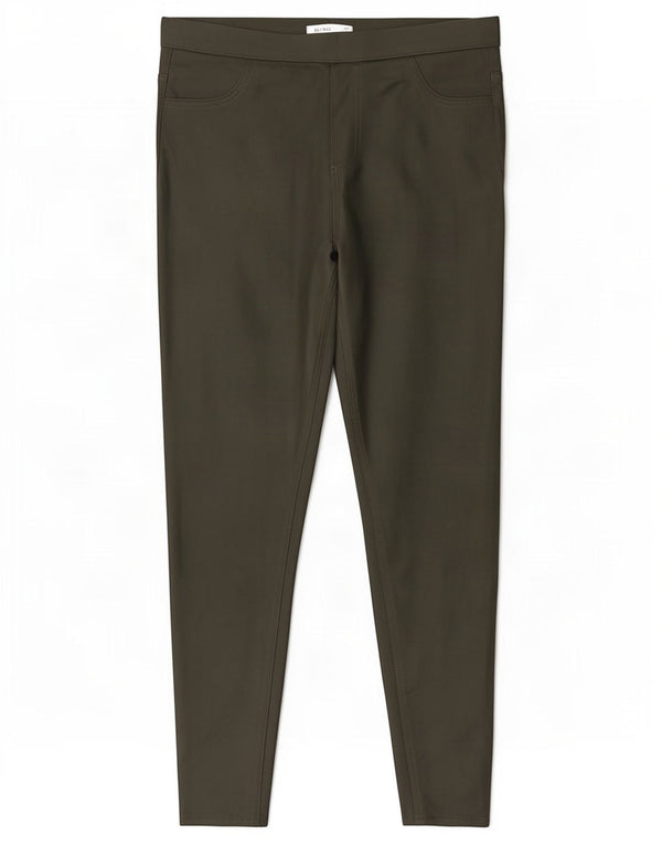 Marks & Spencer Womens Jegging Casual Trousers UK 14 Large W32 L25 Khaki