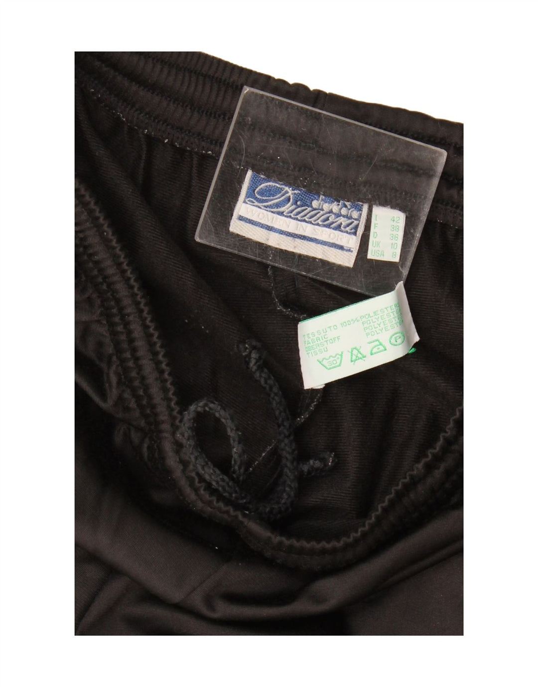 DIADORA Womens Tracksuit Trousers UK 10 Small Black Polyester