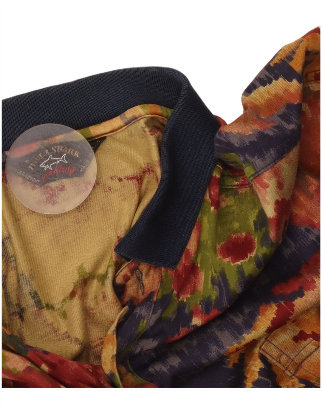 Paul & Shark Mens Polo Shirt Large Multicoloured Floral Cotton