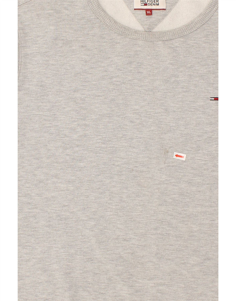TOMMY HILFIGER Mens Sweatshirt Jumper XL Grey Cotton | Vintage Tommy Hilfiger | Thrift | Second-Hand Tommy Hilfiger | Used Clothing | Messina Hembry 