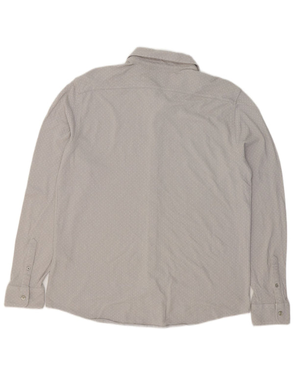 Dockers Mens Shirt Medium Grey Spotted Cotton