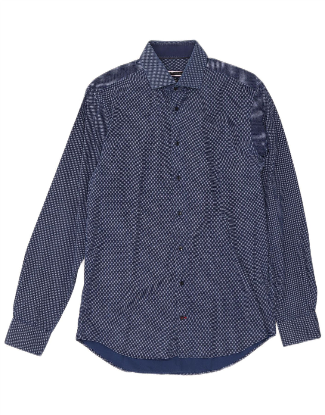 TOMMY HILFIGER Mens Abstract Pattern Shirt Size 15 1/2 39 Medium Navy Blue