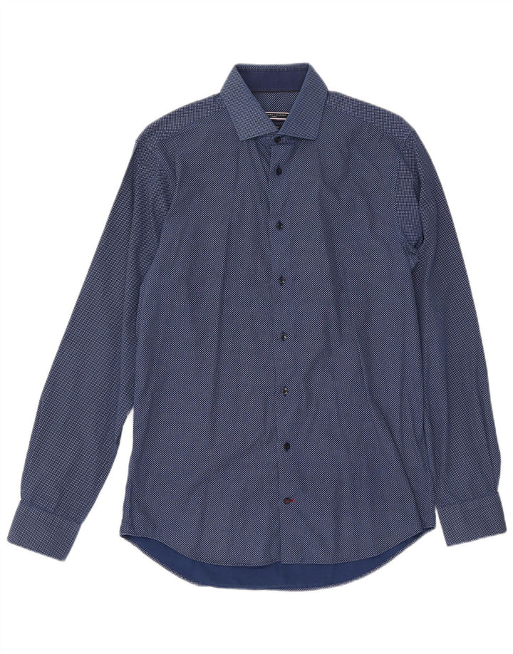 TOMMY HILFIGER Mens Abstract Pattern Shirt Size 15 1/2 39 Medium Navy Blue