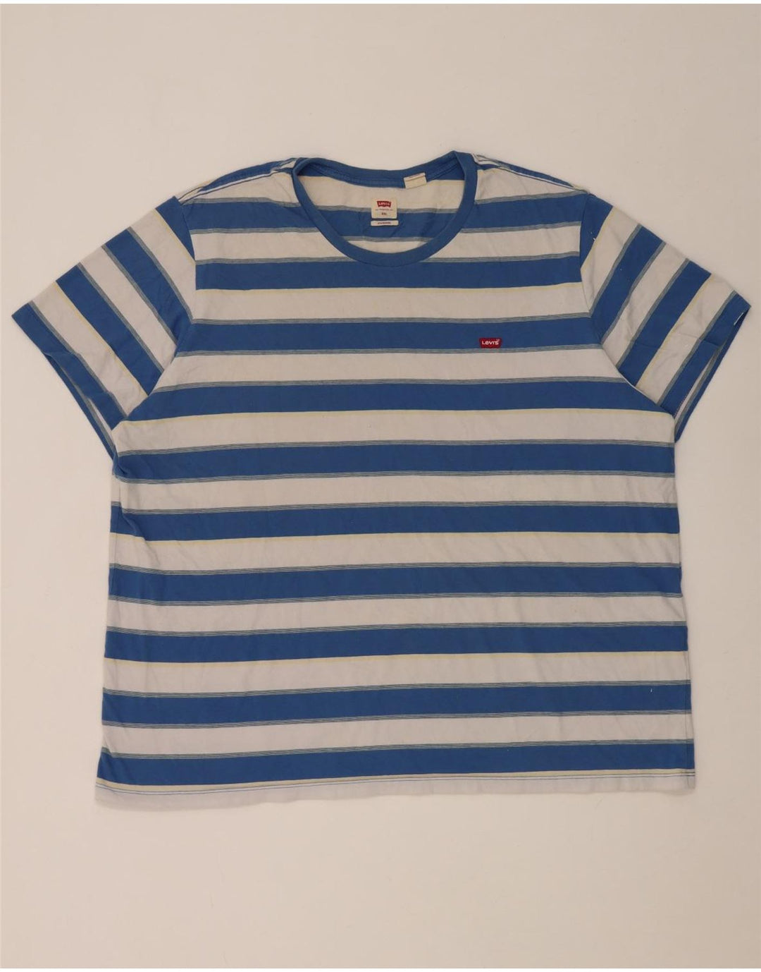 Levi's Mens Standard T-Shirt Top 2XL Blue Striped Cotton