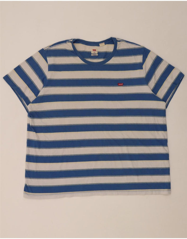 Levi's Mens Standard T-Shirt Top 2XL Blue Striped Cotton
