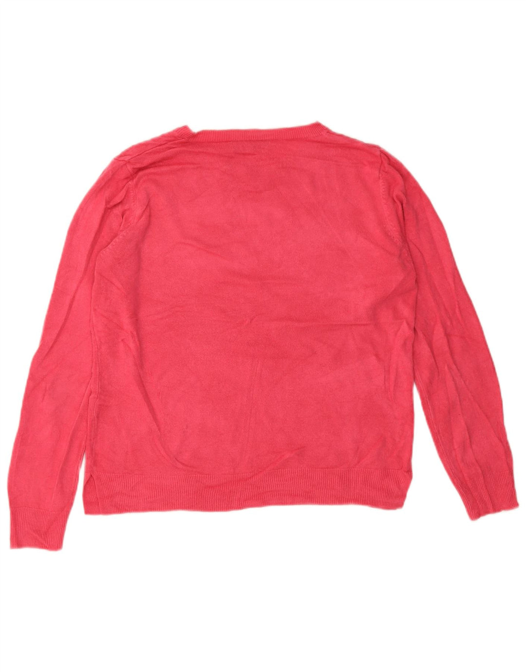 Marks & Spencer Womens Crew Neck Jumper Sweater UK 14 Medium Pink Acrylic