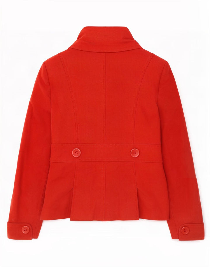 Topshop Womens 2 Button Blazer Jacket UK 10 Small Red Cotton